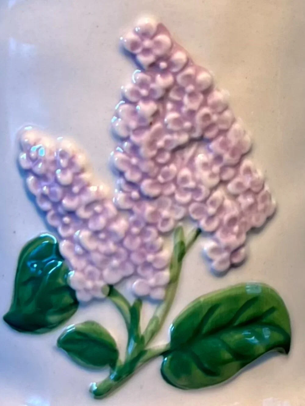 Sur La Table Embossed Floral Stoneware Mug Lilac Purple Flowers Coffee Tea Cup